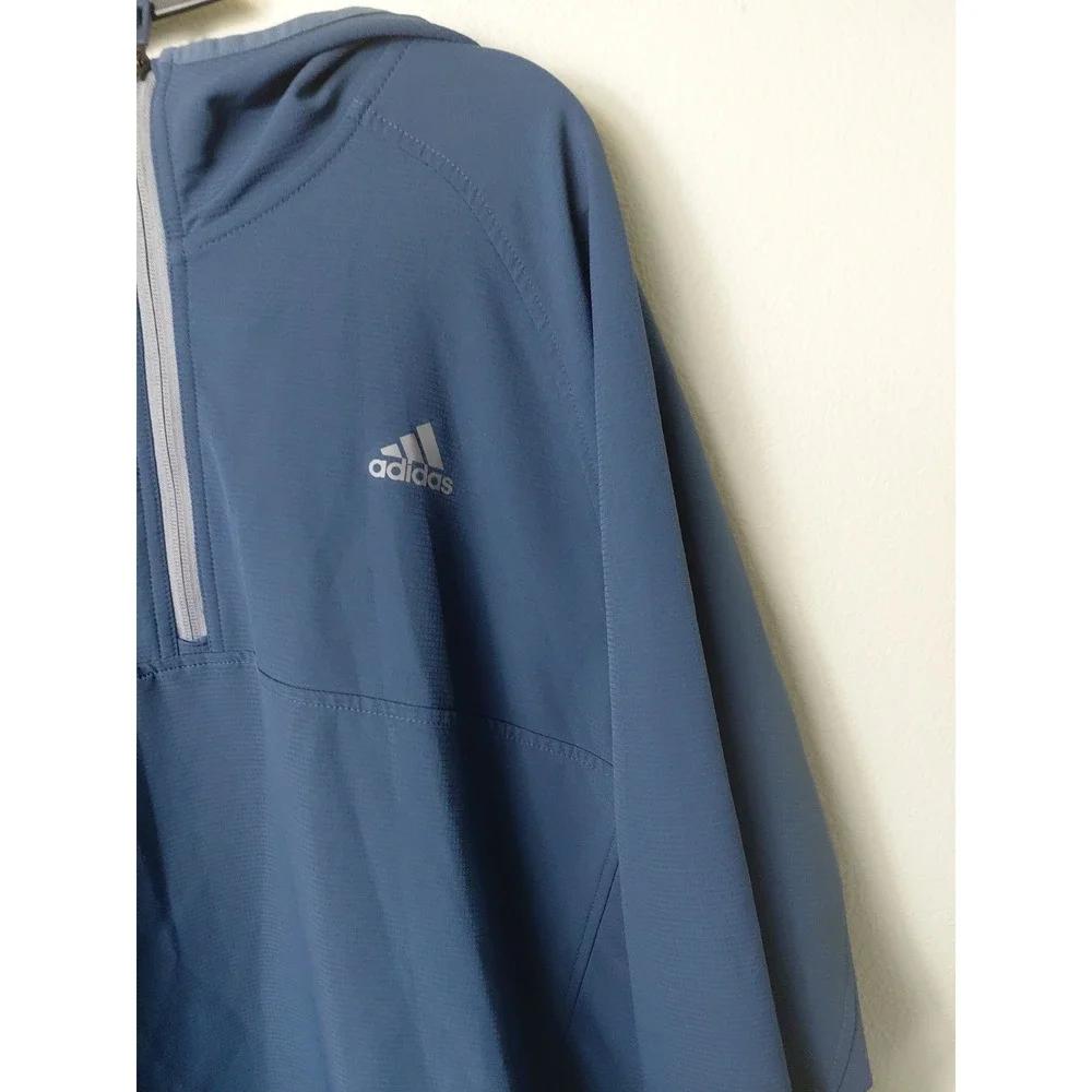 Adidas Men Essential Blue 1/4 Zip Track Jacket Size XL Running Leisure NWOT